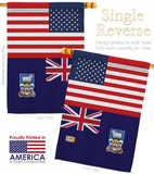 Falkland Islands US Friendship - Nationality Flags of the World Vertical Impressions Decorative Flags HG140374 Made In USA