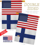 Finland US Friendship - Nationality Flags of the World Vertical Impressions Decorative Flags HG140378 Made In USA