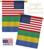 Gabon US Friendship - Nationality Flags of the World Vertical Impressions Decorative Flags HG140380 Made In USA
