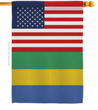 Gabon US Friendship - Nationality Flags of the World Vertical Impressions Decorative Flags HG140380 Made In USA