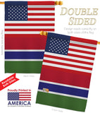 Gambia US Friendship - Nationality Flags of the World Vertical Impressions Decorative Flags HG140381 Made In USA