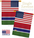Gambia US Friendship - Nationality Flags of the World Vertical Impressions Decorative Flags HG140381 Made In USA