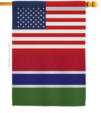 Gambia US Friendship - Nationality Flags of the World Vertical Impressions Decorative Flags HG140381 Made In USA