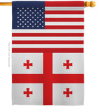 Georgia Republic US Friendship - Nationality Flags of the World Vertical Impressions Decorative Flags HG140382 Made In USA