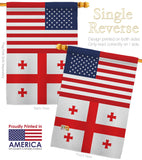 Georgia Republic US Friendship - Nationality Flags of the World Vertical Impressions Decorative Flags HG140382 Made In USA