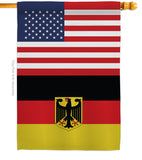 Germany w/Eagle US Friendship - Nationality Flags of the World Vertical Impressions Decorative Flags HG140383 Made In USA