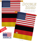 Germany US Friendship - Nationality Flags of the World Vertical Impressions Decorative Flags HG140384 Made In USA