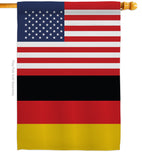 Germany US Friendship - Nationality Flags of the World Vertical Impressions Decorative Flags HG140384 Made In USA