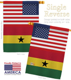 Ghana US Friendship - Nationality Flags of the World Vertical Impressions Decorative Flags HG140385 Made In USA