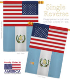 Guatemala US Friendship - Nationality Flags of the World Vertical Impressions Decorative Flags HG140391 Made In USA