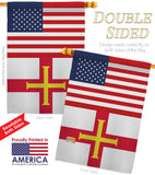 Guernsey US Friendship - Nationality Flags of the World Vertical Impressions Decorative Flags HG140392 Made In USA