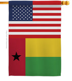 Guinea-Bissau US Friendship - Nationality Flags of the World Vertical Impressions Decorative Flags HG140394 Made In USA