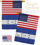 Honduras US Friendship - Nationality Flags of the World Vertical Impressions Decorative Flags HG140397 Made In USA