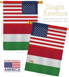 Hungary US Friendship - Nationality Flags of the World Vertical Impressions Decorative Flags HG140399 Made In USA