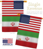Iran US Friendship - Nationality Flags of the World Vertical Impressions Decorative Flags HG140403 Made In USA