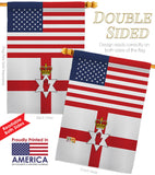 Ireland-Northern US Friendship - Nationality Flags of the World Vertical Impressions Decorative Flags HG140406 Made In USA