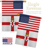 Ireland-Northern US Friendship - Nationality Flags of the World Vertical Impressions Decorative Flags HG140406 Made In USA