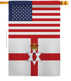 Ireland-Northern US Friendship - Nationality Flags of the World Vertical Impressions Decorative Flags HG140406 Made In USA