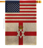 Ireland-Northern US Friendship - Nationality Flags of the World Vertical Impressions Decorative Flags HG140406 Made In USA