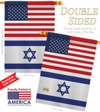 Israel US Friendship - Nationality Flags of the World Vertical Impressions Decorative Flags HG140410 Made In USA