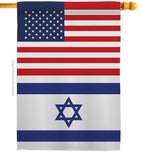 Israel US Friendship - Nationality Flags of the World Vertical Impressions Decorative Flags HG140410 Made In USA