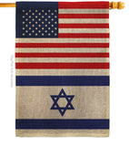 Israel US Friendship - Nationality Flags of the World Vertical Impressions Decorative Flags HG140410 Made In USA