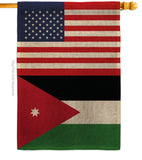 Jordan US Friendship - Nationality Flags of the World Vertical Impressions Decorative Flags HG140420 Made In USA