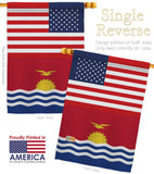 Kiribati US Friendship - Nationality Flags of the World Vertical Impressions Decorative Flags HG140424 Made In USA