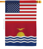 Kiribati US Friendship - Nationality Flags of the World Vertical Impressions Decorative Flags HG140424 Made In USA