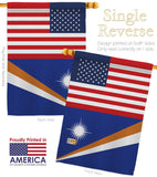 Marshall Islands US Friendship - Nationality Flags of the World Vertical Impressions Decorative Flags HG140447 Made In USA