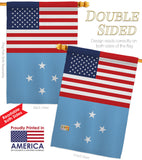 Micronesia US Friendship - Nationality Flags of the World Vertical Impressions Decorative Flags HG140452 Made In USA