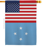 Micronesia US Friendship - Nationality Flags of the World Vertical Impressions Decorative Flags HG140452 Made In USA