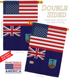 Montserrat US Friendship - Nationality Flags of the World Vertical Impressions Decorative Flags HG140456 Made In USA