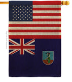 Montserrat US Friendship - Nationality Flags of the World Vertical Impressions Decorative Flags HG140456 Made In USA