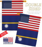 Nauru US Friendship - Nationality Flags of the World Vertical Impressions Decorative Flags HG140460 Made In USA