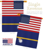 Nauru US Friendship - Nationality Flags of the World Vertical Impressions Decorative Flags HG140460 Made In USA