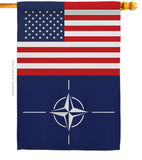 Nato US Friendship - Nationality Flags of the World Vertical Impressions Decorative Flags HG140461 Made In USA