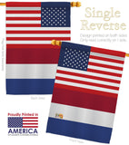 Netherlands US Friendship - Nationality Flags of the World Vertical Impressions Decorative Flags HG140463 Made In USA