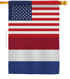 Netherlands US Friendship - Nationality Flags of the World Vertical Impressions Decorative Flags HG140463 Made In USA