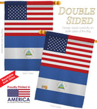 Nicaragua US Friendship - Nationality Flags of the World Vertical Impressions Decorative Flags HG140466 Made In USA