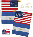 Nicaragua US Friendship - Nationality Flags of the World Vertical Impressions Decorative Flags HG140466 Made In USA