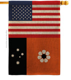 Northern Territories US Friendship - Nationality Flags of the World Vertical Impressions Decorative Flags HG140473 Made In USA