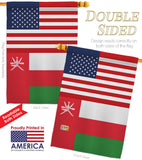 Oman US Friendship - Nationality Flags of the World Vertical Impressions Decorative Flags HG140474 Made In USA