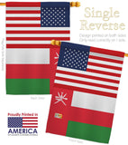 Oman US Friendship - Nationality Flags of the World Vertical Impressions Decorative Flags HG140474 Made In USA