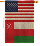 Oman US Friendship - Nationality Flags of the World Vertical Impressions Decorative Flags HG140474 Made In USA