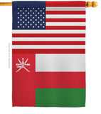 Oman US Friendship - Nationality Flags of the World Vertical Impressions Decorative Flags HG140474 Made In USA