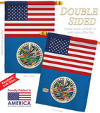 Organization Of American States US Friendship - Nationality Flags of the World Vertical Impressions Decorative Flags HG140475 Made In USA