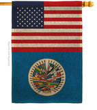 Organization Of American States US Friendship - Nationality Flags of the World Vertical Impressions Decorative Flags HG140475 Made In USA