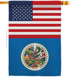 Organization Of American States US Friendship - Nationality Flags of the World Vertical Impressions Decorative Flags HG140475 Made In USA