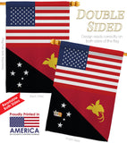 Papua New Guinea US Friendship - Nationality Flags of the World Vertical Impressions Decorative Flags HG140480 Made In USA